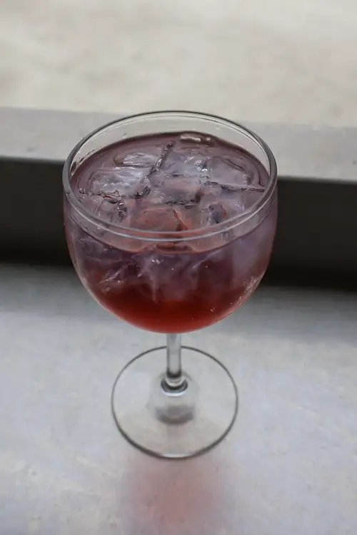 Chilled red cocktail