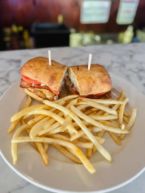 Sandwich and fries